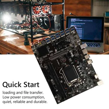 AU42 -B250C BTC Ťažba Doske+009S Plus Stúpačky 12XPCIE na USB3.0 Slot GPU LGA1151 Podporu DDR4 RAM Ploche Dosky