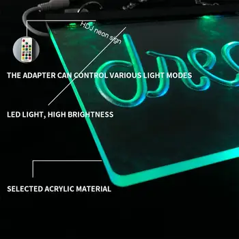 Rojko LED Displej Stravovanie Vlastné Meno Osvetlenie Interiéru Wall Art Osobné Neon Wall Prihláste sa Vizuálne Diela Klub Stene Visí