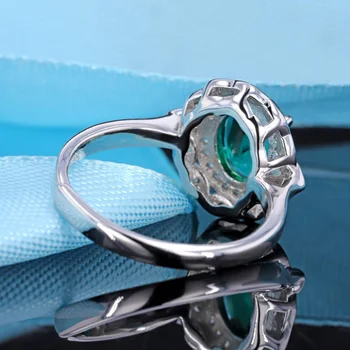 Veľkoobchodná cena módne svadobné šperky 925 sterling silver krúžok na sklade hydrotermálne emerald krúžok