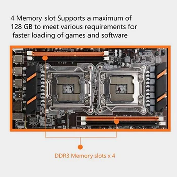 X79 Doske LGA 2011-3 Podpora Dual CPU 4XDDR3 128G Pamäť pre Xeon E5+2X E5 2650 V2+SATA Kábel+Switch Kábel+Ozvučnice