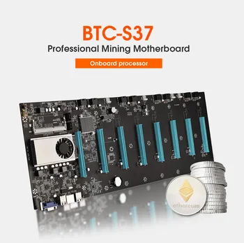 BTC-S37 8 GPU Bitcoin Kryptografia Ethereum Ťažba Doska s Power Kábel set