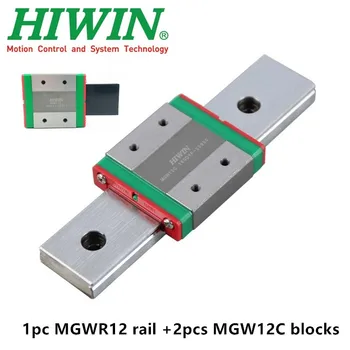 1pc Pôvodné Hiwin lineárne sprievodca MGW12 150 200 250 300 350 400 450 500 550 mm MGWR12 železničnej + 2ks MGW12C blok vozňov CNC