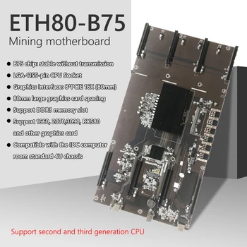 ETH80-B75 80mm 8 Grafická Karta v Počítači Ťažba Doske 8x slot karty PCI Express 16X LGA1155 pamäte DDR3 Baník Rady Č CPU