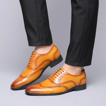 Oxford Prízvukom Topánky Muž Štýl Podnikania Módne Topánky Mužov, Svadobné Dizajnér Ručné Šaty Formálne Najlepších Mužov Topánky