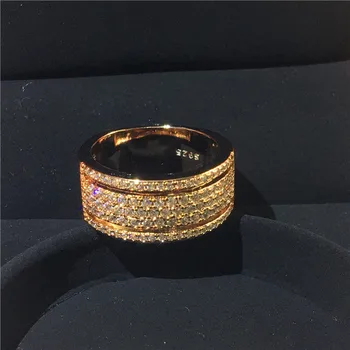 Choucong Luxusný Prsteň Pripraviť AAAAA Cz Reálne 925 Sterling Silver Zapojenie Snubné Prstene pre Ženy, mužov Vintage Strany Šperky Darček