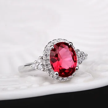 Skutočný Prírodný Ruby Drahokam Otvoriť Resizable Prstene pre Ženy, Skutočné 925 Sterling Silver Luxusný Prsteň Romantický Darček Jemné Šperky