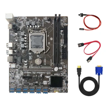 B250C Ťažba Doska s 4PIN na SATA Kábel+Switch Kábel usb+SATA Kábel 12 PCIE na USB3.0 Slot GPU LGA1151 Podporu DDR4