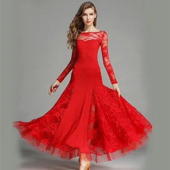Farby červená flamenco šaty flamenco tanec kostýmy ballroom dance súťaže šaty ballroom dance šaty valčík tango
