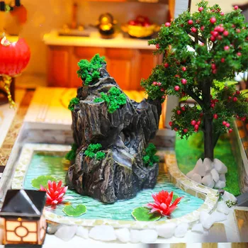Drevené DIY Dom Tang staré Mesto Retro Čínsky Štýl Nádvorie Tvorivé Villa Model Loft Hračka Darček