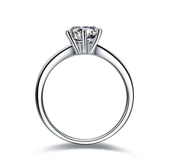 Luxusné Kórea Štýl Premium Kvalita 1 Karát Skutočné 925 Sterling Silver Diamond Ring Pre Ženy