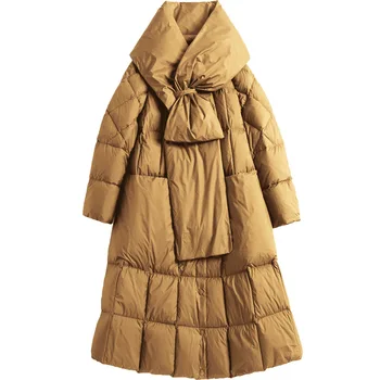 2020 biele kačacie nadol bunda s kapucňou ženy dlhé zimné vrchné oblečenie nové módne kabát žien kačica nadol bundy nadrozmerná coats vetrovka