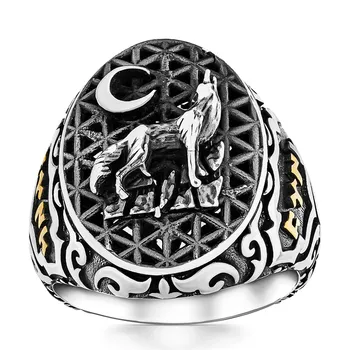Elegantné Vlk Krúžok v 925 Sterling Silver Osmanskej Vlk Zvieracie Krúžky Moderný Darček pre Mužov Krúžky Doprava Zadarmo Jemné Šperky