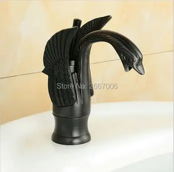 GIZERO Luxusné Povodí Umelec Kohútik Swan Štýl Dizajnu Pevné Brass Kúpeľňa Plavidla, Umývadlo, Vodovodné Batérie, Umývadlo Palube Namontované ZR322