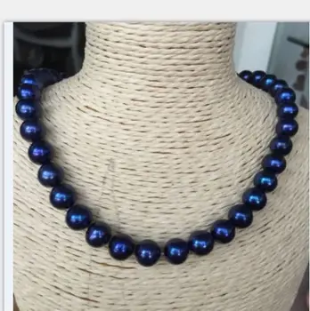 DOPRAVA ZADARMO HORÚCE predávať nový Štýl >>>>elegantný AAA++10 mm tahitian black blue pearl náhrdelník 18-palcové