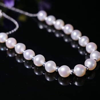YIKALAISI 2017 prírodné sladkovodné perly dlhý náhrdelník 90 cm 7-8mm pearl 925 sterling silver šperky pre ženy najlepšie darčeky