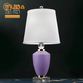 Doprava zadarmo Americké Luxusné Keramické Stolové Lampy, Spálňa, Obývacia Izba, Nočné Lampy Štúdia Stolná Lampa Moderný Minimalistický Lampy
