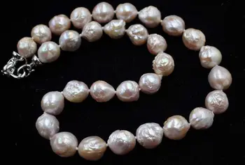 NÁDHERNÉ svetlo fialová 11-13mm vrásčitý Kasumi perlový náhrdelník