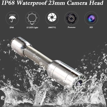 7 Palcový Monitor Potrubia Endoskopu Inšpekcie Fotoaparát 20/30/40/50M pod vodou Priemyselné Potrubia Kanalizácie, Odvodnenie Video Had Fotoaparát 23 mm