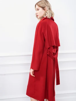 Dámske Oblečenie 2021 Zimné Nové Dvojité Stretávajú Vlny Kabát Dlho Nad Kolená Voľné Tweed Kabát