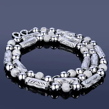 Nový Dizajn 925 Sterling Silver Náhrdelník Mm Korálky Mužov Silver Chain Kúzlo Šperky Základného Reťazca 55 CM
