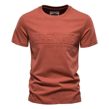 GELITAYIN Brúsenie T Shirt pre Mužov Retro Štýl Bavlny O tvaru Farbou Pop Tees Mužov Lete Kvalitné Tlačené T Košele, Mens
