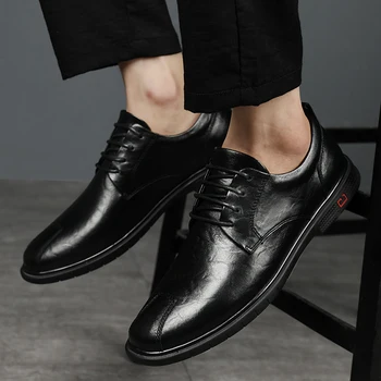Muži Jednoduchý, Ľahký Mužov Klasické Derby Topánky Muž Obchodné Šaty Formálne Topánky Hnedé Bežné Kožené Business Šaty *