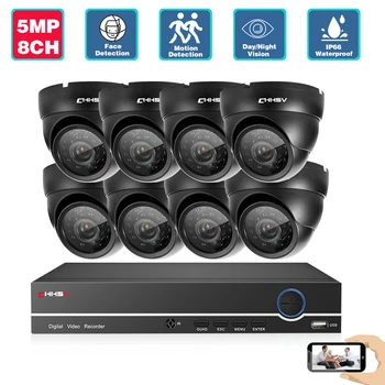 5MP Ultra HD Poe IP Kamera Nastaviť 8CH kamerovým Systémom 5.0 MP H. 265 NVR Vonkajšie Dome Nepremokavé CCTV kamerový AUTA
