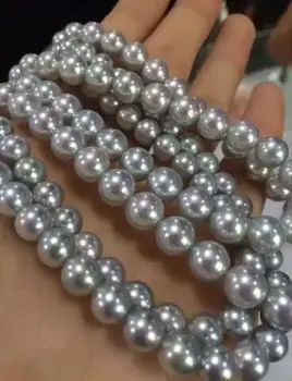 Elegantné 10-11 mm south sea sivý perlový náhrdelník