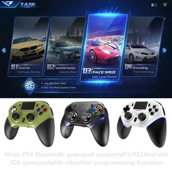 BT Gamepad pre PS4/P3 Podporuje PC/android Ios Gamepad s Vibráciami Programovanie Funkcie s Led Farba Svetlo Dýchania