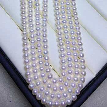 Sladkovodné Perly Náhrdelník Okrúhly Tvar a Veľkosť 5-5.5 mm Dokonalý Lesk na Výrobu Príslušenstvo Diy Šperky Voľné Pearl Pramene