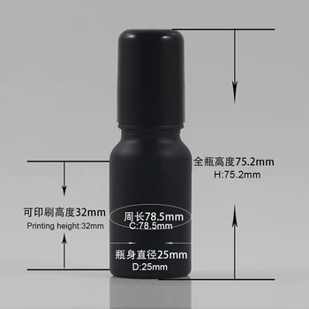 10 ml Roll Na Kolieskových Fľaše pre Esenciálne Oleje Naplniteľné Parfum Fľašu Dezodorant Kontajnerov s Čiernym viečkom