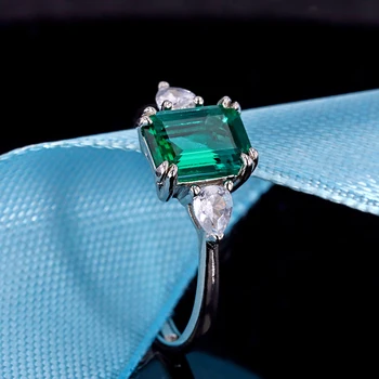 Pôvodné Veľkoobchod Vlastné Zapojenie Výročie hydrotermálne emerald 925 Sterling Silver Ring