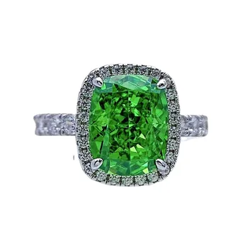 Jemné Šperky Nové 2021S925 Mincový Striebro 8*10 mm Emerald Vysoko Uhlíkovej Diamantový Prsteň Luxusné dámske Zásnubný Prsteň