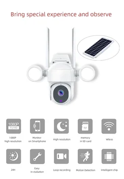 Tuya 2MP 1080P Solárnej Energie IP Kamera Farebná Bezdrôtová PTZ Home Security Alarm Monitor Drôt-Zadarmo