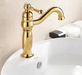 Vidric Najvyššej kvality kúpeľňa jeden rukoväť umývadlo kohútikov vaňa teplej a studenej vody v povodí kohútiky umývadlo mixér zlatý kohútik klepnite