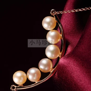 Večný svadobné Ženy Darček slovo 925 Sterling skutočný Poník prírodné sladkovodné perly náhrdelník s príveskom, arc dlhé kolo takmer fl