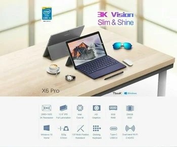 X6 Pro Tablet Netbook 12.6 Palcový 2880*1920 FHD IPS Dotykový Displej Intel M3-7Y30 8 GB RAM, 256 GB SSD USB3.0 Vyhrať 10 Tablet PC