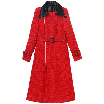 2021 Zimné Nový Nad Kolená Dlhé Štíhle Elegantné Vlnené Kabát Ženy Jednofarebné Bavlnené Pribrala Teplé Kórejský Bunda