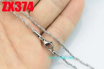 18-palcové dĺžka 460mm nehrdzavejúcej ocele náhrdelník 2 mm twisted foxtail reťazca módnych reťazcov 20pcs ZX374
