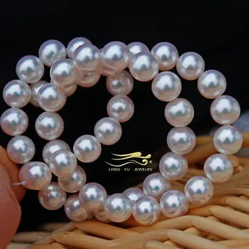 HOT predaj nový Štýl AAA perfektné kolo 10-11 mm prírodné južných morí white pearl náhrdelník 17
