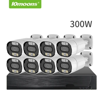 10moons 3MP HD kamerovým Systémom 8CH H. 265+ DVR Vonkajší Vnútorný kamerový Súpravu pre Nočné Videnie Nepremokavé KAMEROVÝ Systém