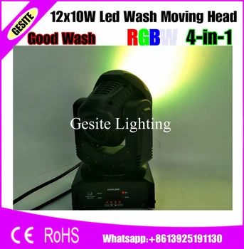 6PCS/VEĽA 12pcs 10W CREE LED wash svetelný lúč pohyblivé hlavy disco svetlo RGBW RGBW 4 v 1 led lúč