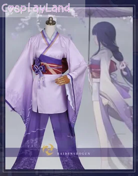 Hra Genshin Vplyv Cosplay Raiden Makoto Cosplay Halloween Kostýmy pre Ženy Raiden Shogun Baala Kostým Dievča Kimono Šaty