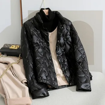 2021 dámske Zimné Nadol Bunda Coats Ženy 90% Ultra-light Krátke Teplé Puffer Nadol Bunda Parka Žena vrchné oblečenie Oblečenie
