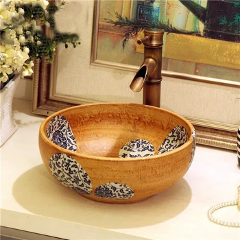Unikátne orientálne strane maded keramické, porcelánové kúpeľňa umývadlo s doskou