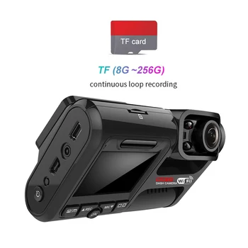 Duálny Objektív Auta DVR 4K 2160P Sony Senzor WIFI, GPS Logger 2 Kamery Dash Cam Video Rekordér pre Nočné Videnie 170 Stupeň Videokamera
