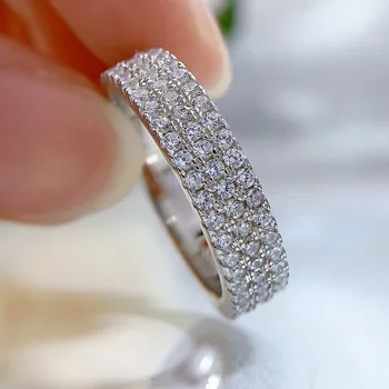 Zapojenie Večnosti Moissanite Diamantový Prsteň Originálne 925 sterling silver band Prstene pre Ženy, mužov Sľub Šperky