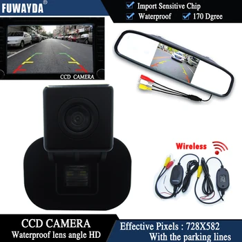 FUWAYDA Bezdrôtový CCD Čip Auto Čip parkovacia Kamera pre Kia Forte / Hyundai Verna Solaris Sedan+4.3 Palcový spätnom Zrkadle Monitor