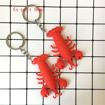 DOPRAVA ZADARMO DHL 100ks/veľa Nových Silikónové Red Lobster Tvarované Keychains Novinka Lobster Keyrings Dary