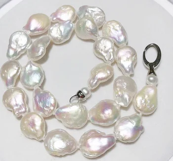 HABITOO 12-16 mm Prírodné Sladkovodné Perlou Biela Reborn Keshi Nepravidelný Perlový Náhrdelník Šperky pre Ženy Očarujúce Darčeky